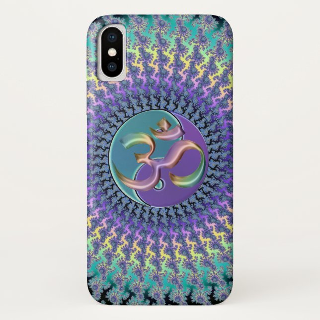 Capa Para iPhone, Case-Mate Rainbow Om Yin-Yang Fractal iPhone X Case (Verso)