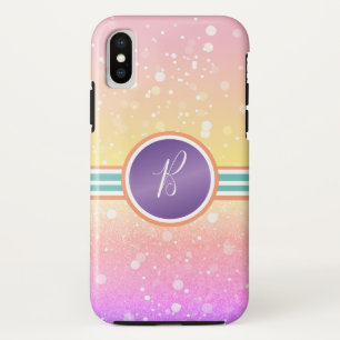 Capa Para iPhone Da Case-Mate Rainbow Ombre Monograma Bling Glam
