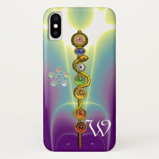 CAPA PARA iPhone, Case-Mate  RAIO DE ASCLEPIUS 7 CHAKRAS,YOGA, ENERGIA ESPIRITU (Verso)