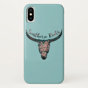 Capa Para iPhone Da Case-Mate Raízes Sulistas Country Longhorn Rosa e Verde