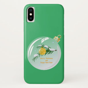 Capa Para iPhone Da Case-Mate Ramo de Natal decorado em bola de vidro