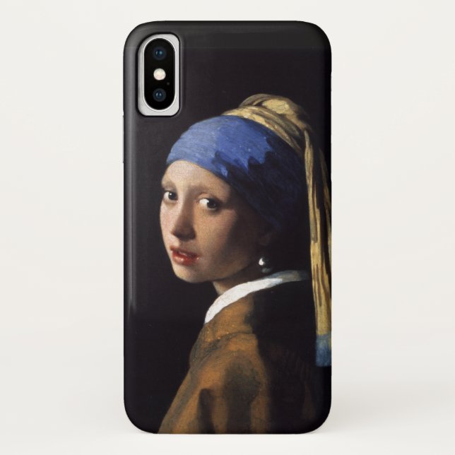 Capa Para iPhone, Case-Mate Rapariga de Johannes Vermeer com um iPhon de pérol (Verso)
