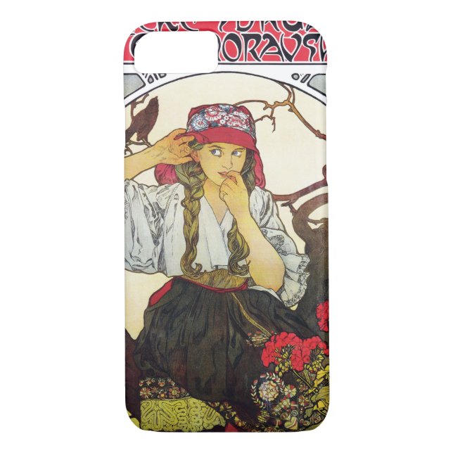 Capa Para iPhone, Case-Mate Rapariga e Geranium, Mucha (Verso)