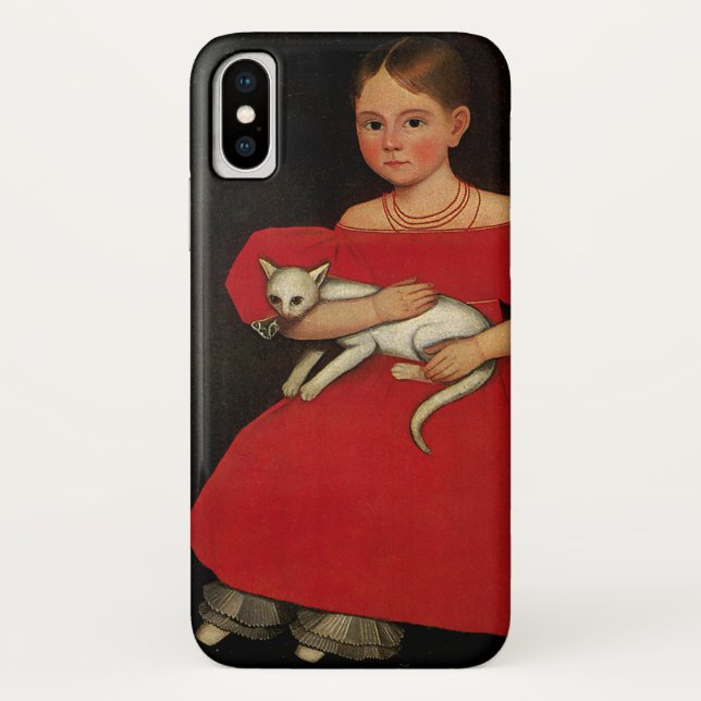 Capa Para iPhone, Case-Mate Rapariga em Vermelho com seu Gato e Cão (Verso)