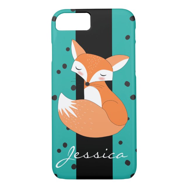 Capa Para iPhone, Case-Mate Raposa Blushing com nome personalizado (Verso)