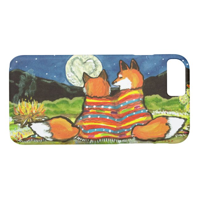 Capa Para iPhone, Case-Mate Raposa Romântica Vida Selvagem da Lua Adorava Camp (Verso (Horizontal))