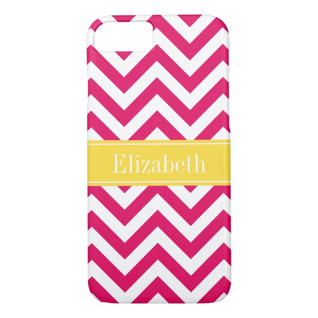 Capa Para iPhone, Case-Mate Raspberry Lg Chevron Pineapple Name Monograma (Verso)