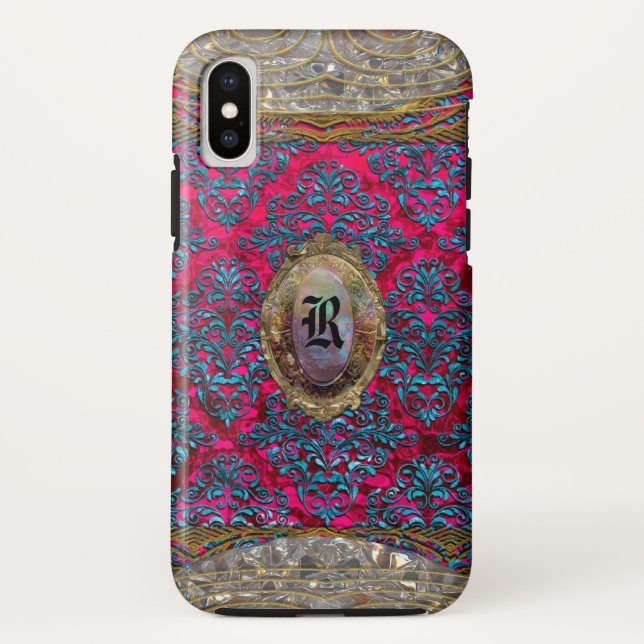 Capa Para iPhone, Case-Mate Ravone Damask Barroco Monograma (Verso)