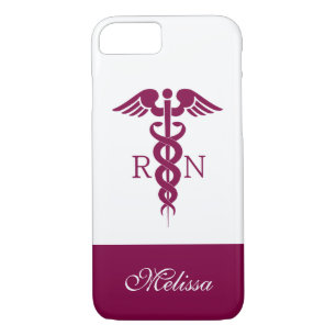 Capa iPhone 8/ 7 Red Caduceus Nurse Símbolo Médico