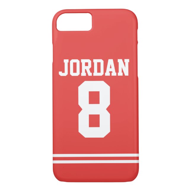Capa Para iPhone, Case-Mate Red Football Jersey com Número (Verso)