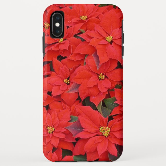 Capa Para iPhone, Case-Mate Red Poinsettias I Festa Floral de Natal (Verso)