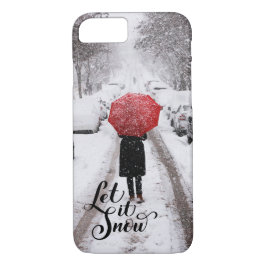 Capa iPhone 8/ 7 Red Umbrella na Wonderland de inverno - Deixe-a ne