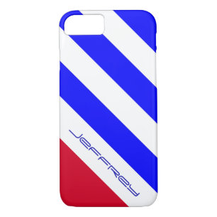 Capa Para iPhone Da Case-Mate Red, White e Blue Strike, Nome, Minimalista