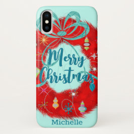Capa Para iPhone Da Case-Mate Red Wreath Retro Natal