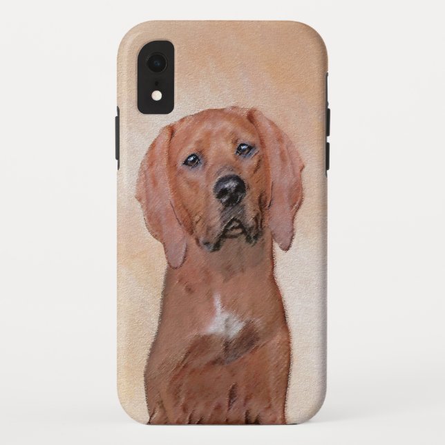 Capa Para iPhone, Case-Mate Redbone Coonhound Painting - Arte De Cachorro Orig (Verso)