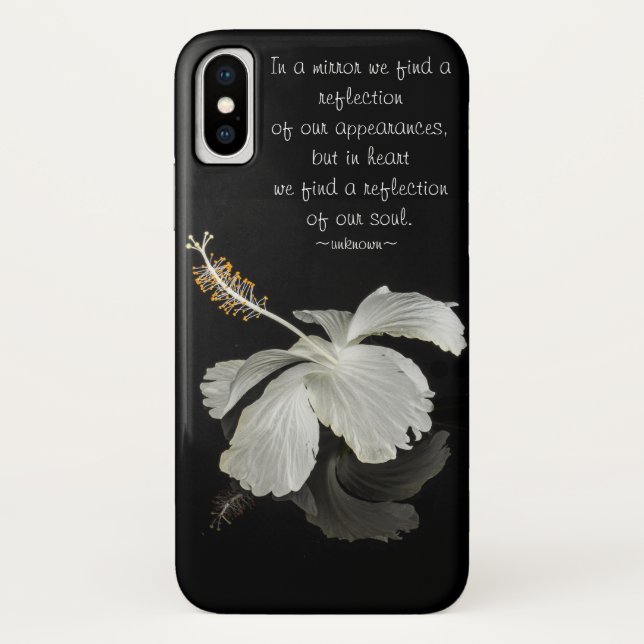 Capa Para iPhone, Case-Mate Reflexão Hibiscus com Cotação Inspiracional (Verso)