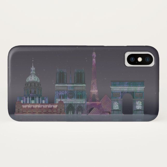 Capa Para iPhone, Case-Mate Reflexões Noturnas em Paris Skyline (Verso (Horizontal))