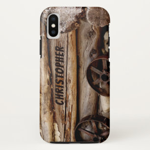Capa Para iPhone X Registros de Cabina e Rodas do Vagão, Nome,