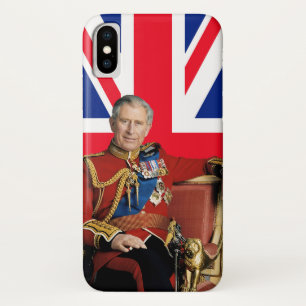 Capa Para iPhone Da Case-Mate Rei Carlos III com bandeira britânica