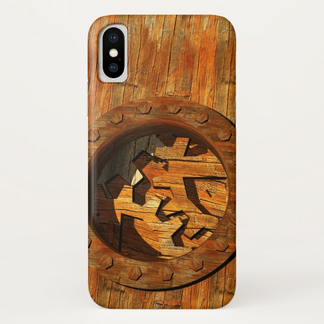 Capa Para iPhone, Case-Mate relógio de madeira (Verso)