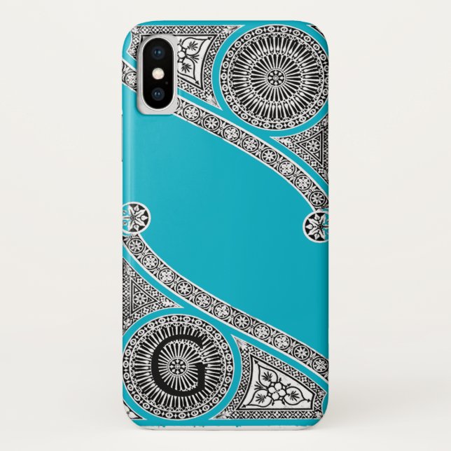 Capa Para iPhone, Case-Mate RENAISSANCE ARCHITECT Scruba Blue Monograma (Verso)