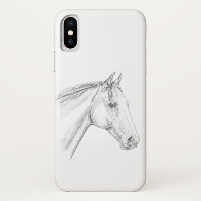 Capa Para iPhone, Case-Mate Retrato de Cavalo em Lápis (Verso)