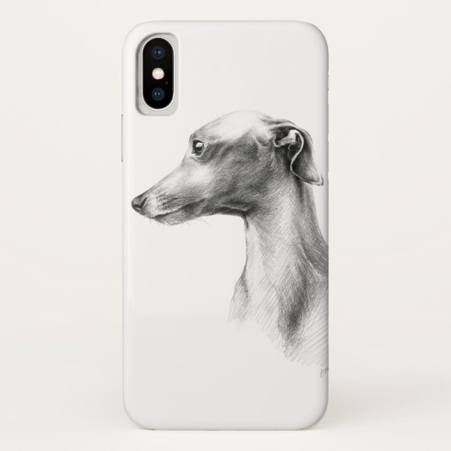 Capa Para iPhone, Case-Mate Retrato para o cão de bico branco italiano (Verso)