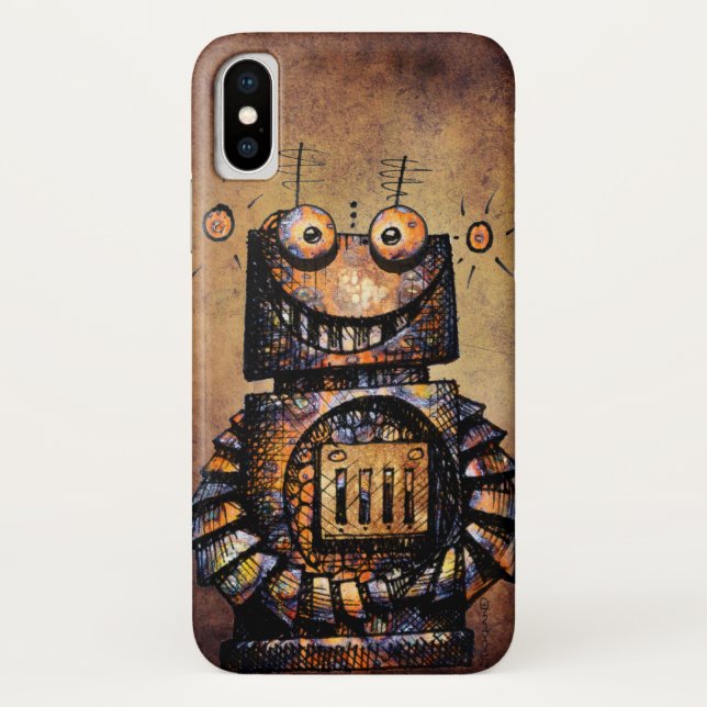 Capa Para iPhone, Case-Mate Robô oxidado engraçado de Steampunk (Verso)