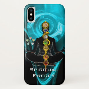 Capa Para iPhone Da Case-Mate ROD ASCLEPIUS,7 CHAKRAS YOGA LOTUS POSE Blue