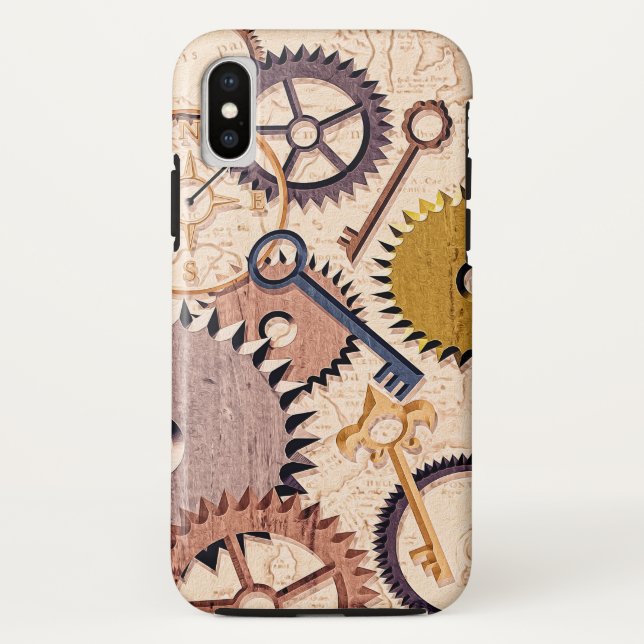 Capa Para iPhone, Case-Mate Rodas, Artes, Chaves, Tintas De Óleo De Mapas Anti (Verso)