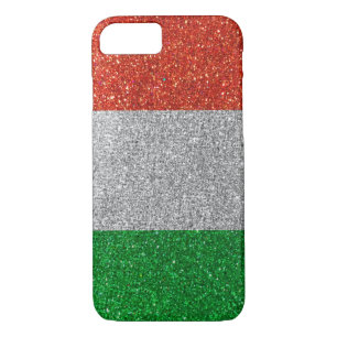 Capa iPhone 8/ 7 Roma Veneza Itália Glitter Bandeira Italiana