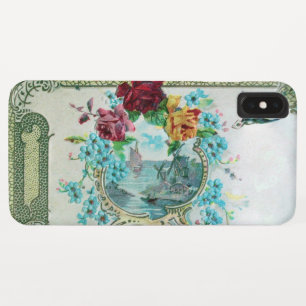 Capa Para iPhone Da Case-Mate ROMANTICA /ROSAS,FLORES AZUIS COM PÁSSARO Branco