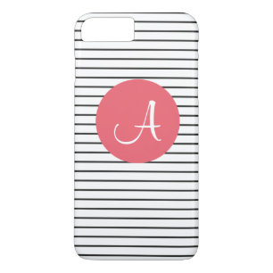 Capa iPhone 8 Plus/7 Plus Rosa branco do preto original do monograma