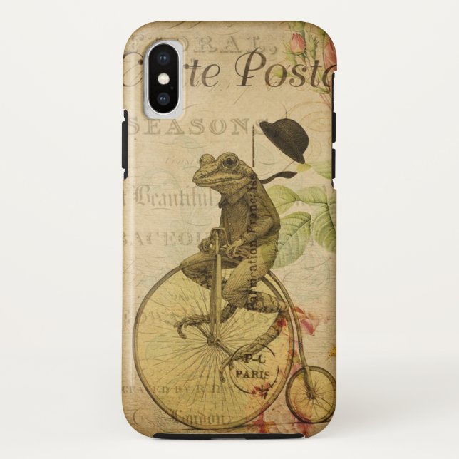 Capa Para iPhone, Case-Mate Rosa de Bicicleta Sapo de Cartão Postal Francês Vi (Verso)