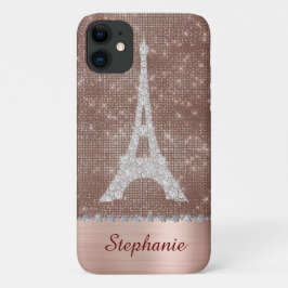 Capa Para iPhone Da Case-Mate Rosa de Diamante de Paris Personalizado Dourado