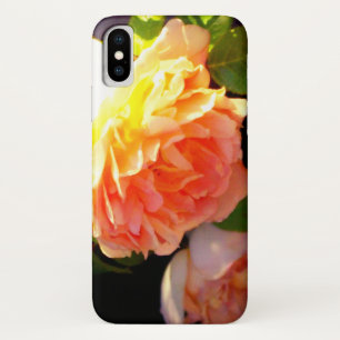 Capa Para iPhone X Rosa de pêssego clássico Elegante floral
