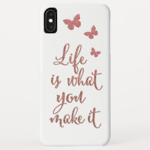 Capa Para iPhone Da Case-Mate Rosa Dourado brilho A Vida É O Que Você Faz Cit