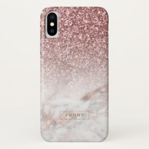 Capa Para iPhone Da Case-Mate Rosa-gold Glitter & Marble Ombre