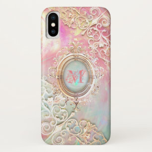 Capa Para iPhone Da Case-Mate Rosa opalescent quadro filigrana do ouro do