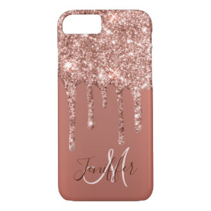 Capa iPhone 8/ 7 Rosa personalizado, Dourado, brilha, luxo