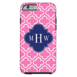 Capa iPhone 8/ 7 Rosa Quente#2 Whc Marrocos #6 Marinho 3 Monograma 
