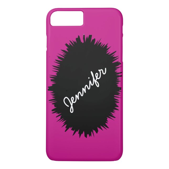 Capa Para iPhone, Case-Mate Rosa quente e preto, nome personalizado, excitante (Verso)