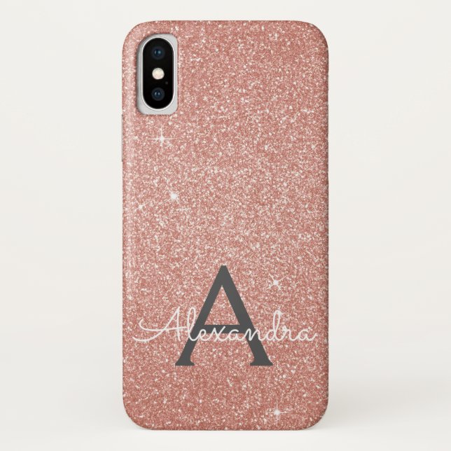 Capa Para iPhone, Case-Mate Rosa Rosa Rosa Rosa Rosa Dourada, Brilhante e Mono (Verso)