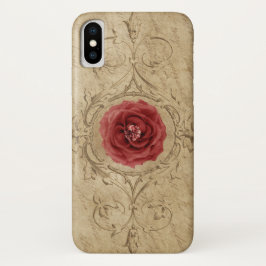 Capa Para iPhone Da Case-Mate Rosa vermelha de Solteiro antigo do Chique Vintage