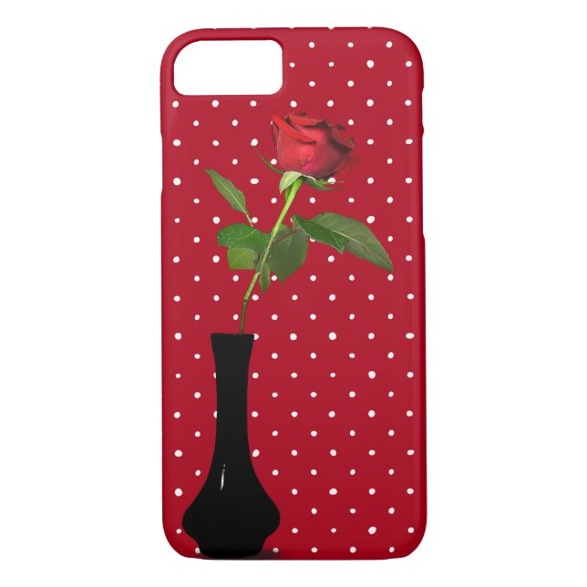 Capa Para iPhone, Case-Mate rosa vermelha no bolinhas (Verso)