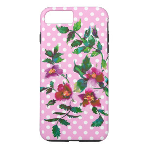 Capa iPhone 8 Plus/7 Plus Rosas cor-de-água magenta cor-de-rosa-vírgula
