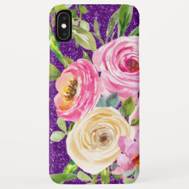 Capa Para iPhone Da Case-Mate Rosas de aquarela, cor-de-rosa e creme, com brilho