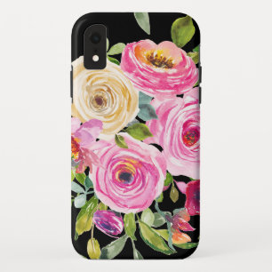Capa Para iPhone Da Case-Mate Rosas de aquarelas a rosa e creme a preto