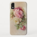 Capa Para iPhone Da Case-Mate Rosas de Estilo Pintado com Vintage<br><div class="desc">Linda mão pintada estilo vintage rosas rosa e brancas florescendo em um fundo artístico neutro.</div>