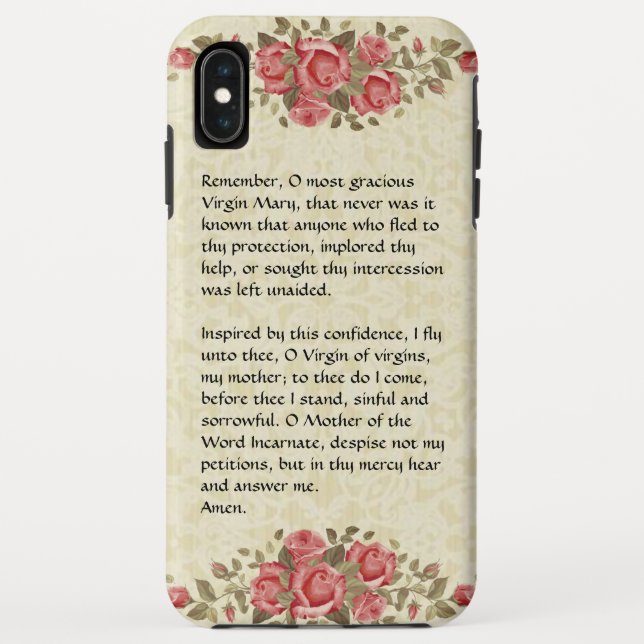 Capa Para iPhone, Case-Mate Rosas de memorização da Virgem Maria Prayer (Verso)